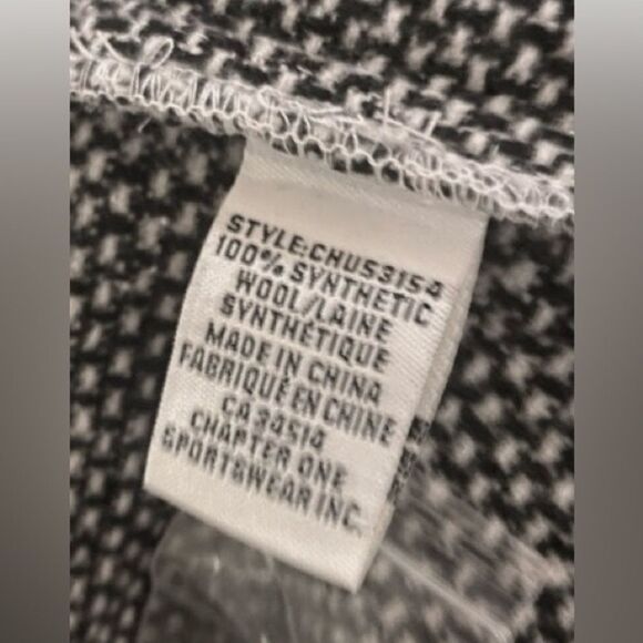 C By One 1X Wool Houndstooth Shacket Coat Jacket Black White Check Plaid NWT - Picture 6 of 6